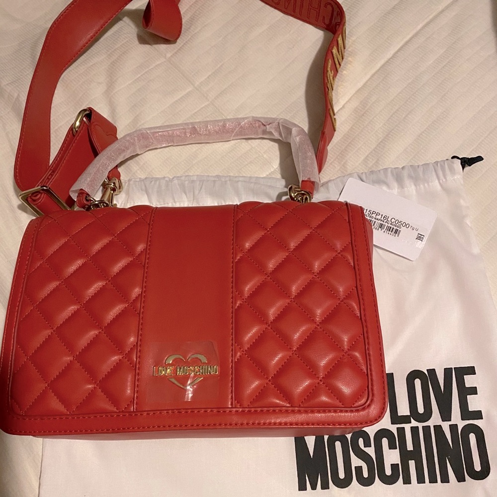 Authentic leather Love Moschino side or crossbody